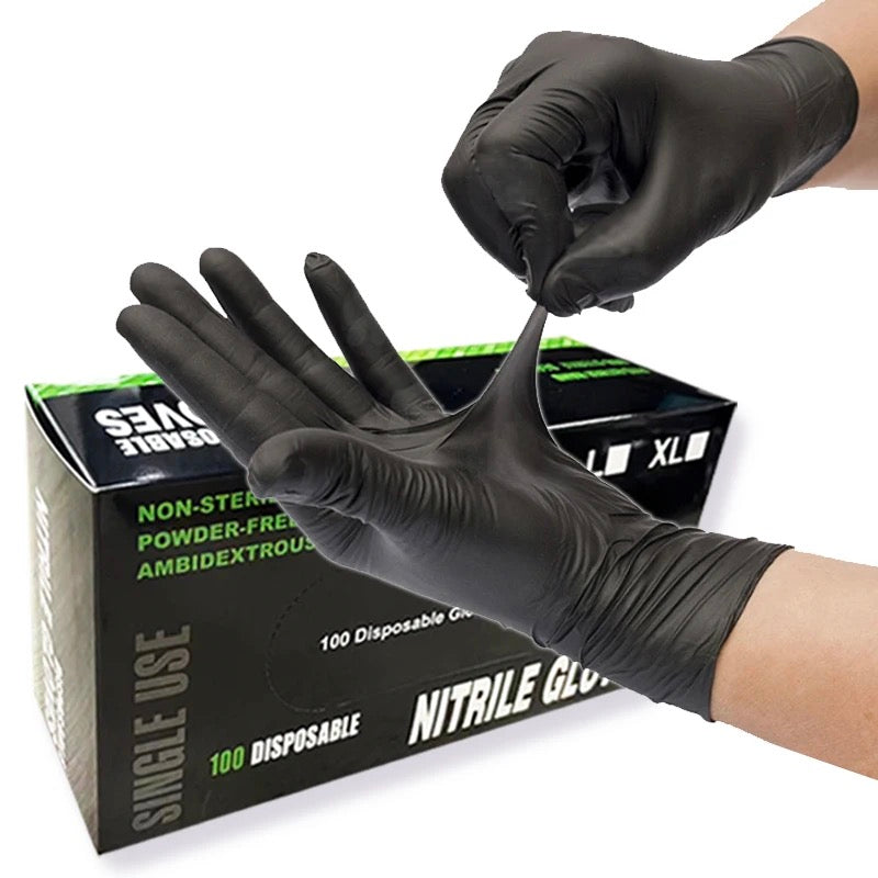 Outlet Black Nitrile Gloves, 10 boxes